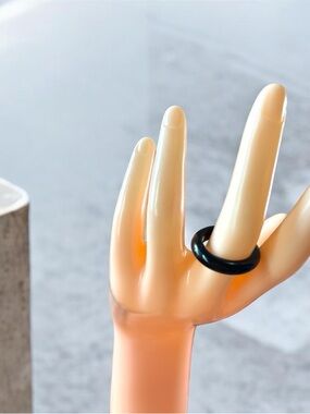 Minimal Black Onyx Band Ring
